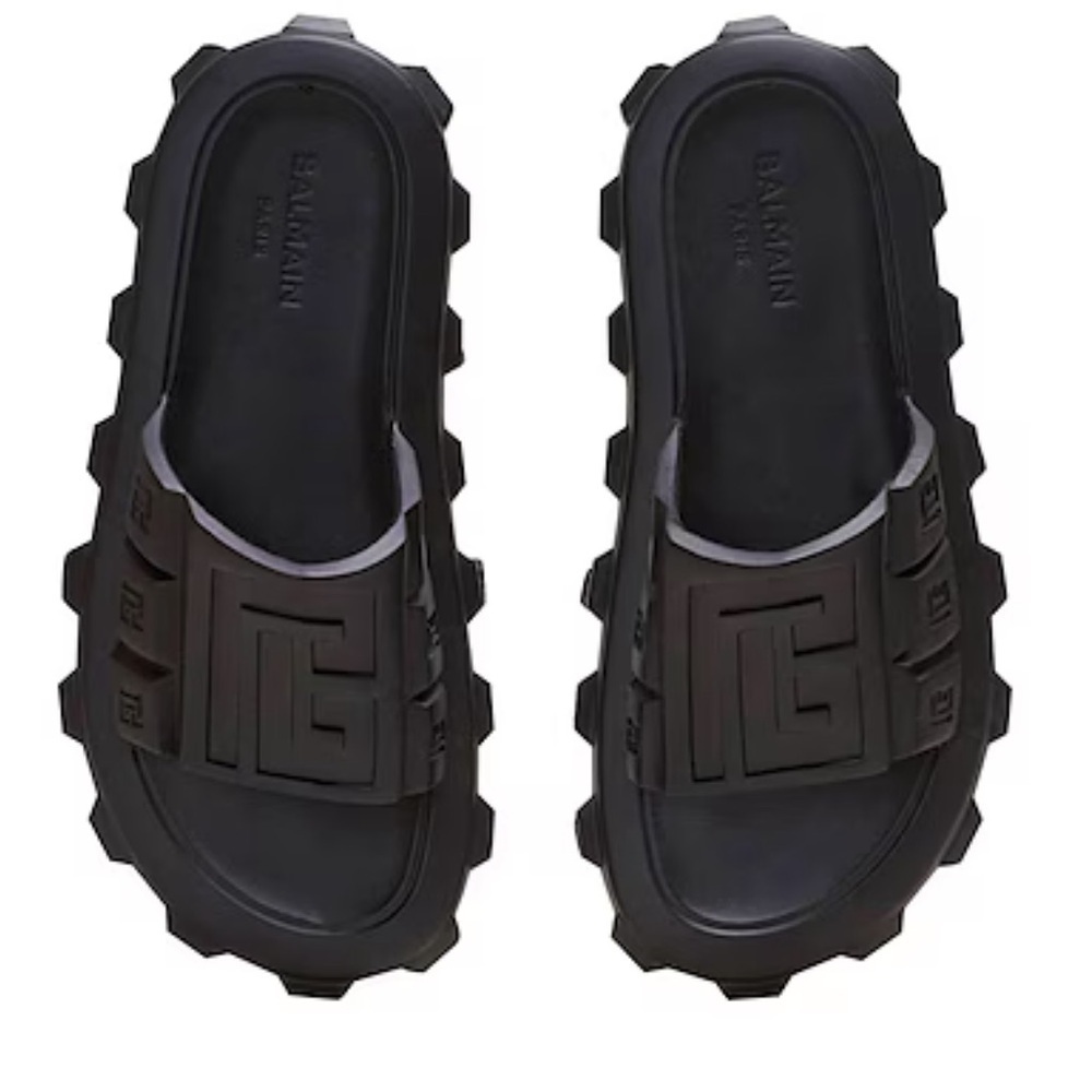 Balmain Black Ari Slides - Picture 7 of 8